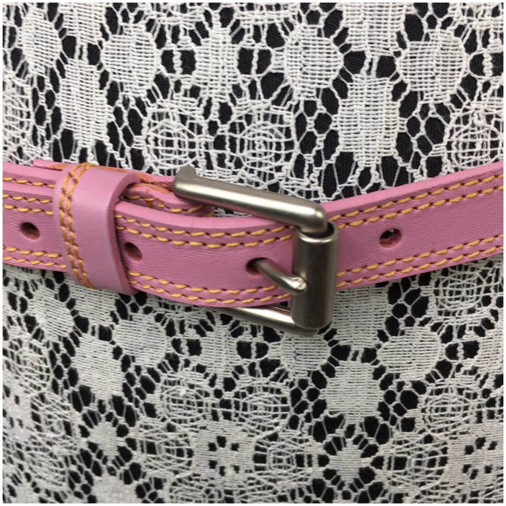 Gap Pink Leather Belt With Bold Stitching - Picture 5 of 6